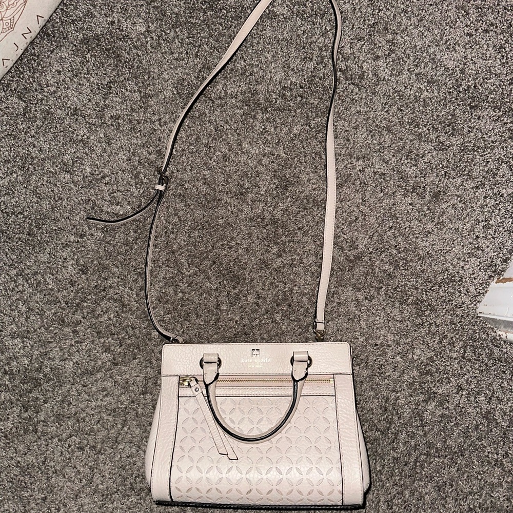 Kate Spade Cream Crossbody Bag with Textured Design